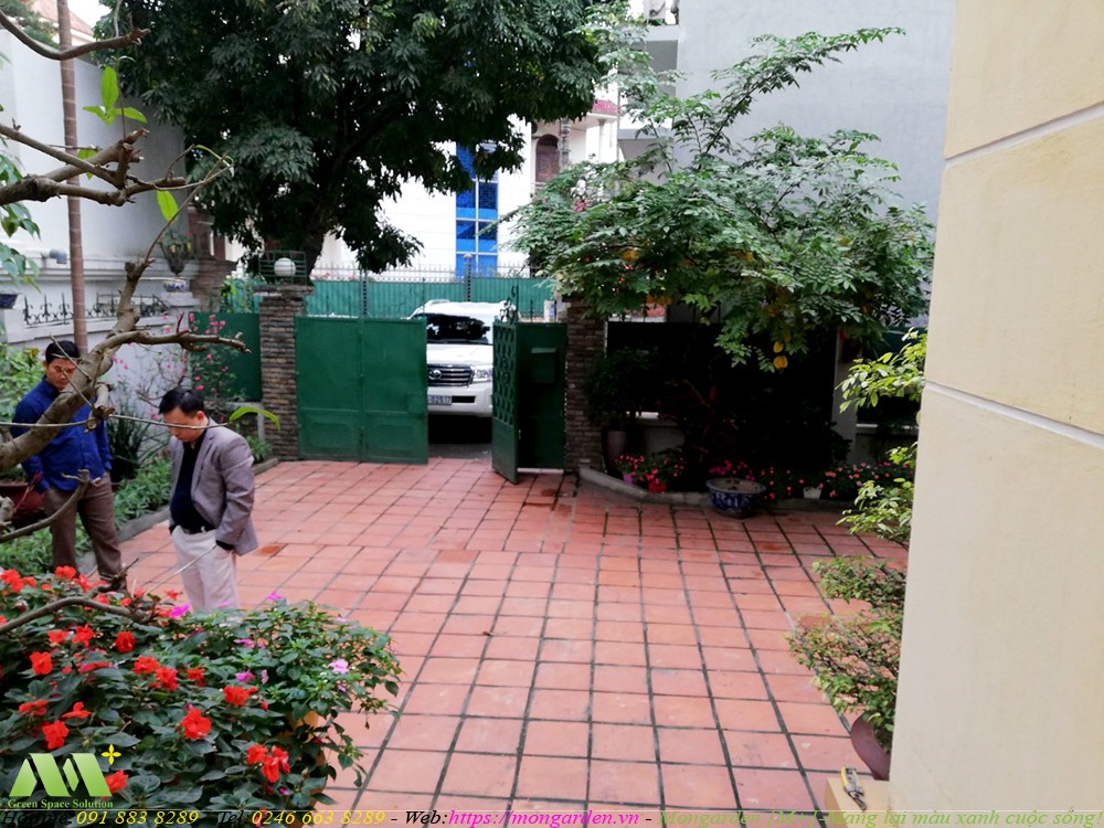 Hiện trạng sân vườn biệt thự anh Minh thành phố Hạ Long tỉnh Quảng Ninh