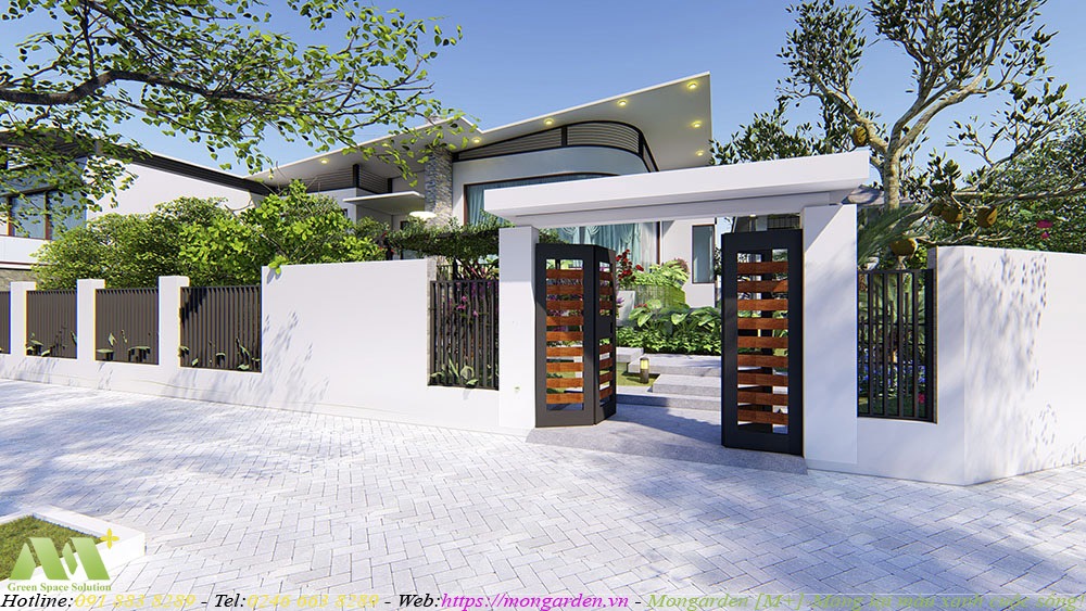 Phương án thiết kế concept sân vườn biệt thự chị Dung TP Thái Nguyên