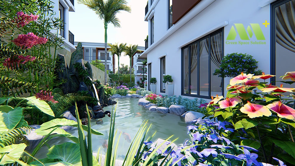 Phương án thiết kế concept 3D công trình sân vườn anh Huy Gamuda Garden