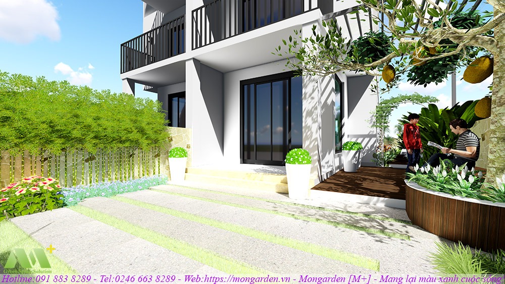 Phương án thiết kế concept sân vườn anh Hải khu đô thị Vinhomes Green Bay