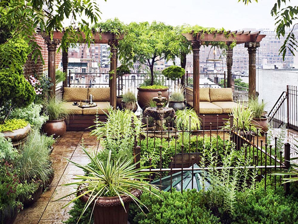 Không gian nghỉ ngơi thư giãn trong sân vườn, vườn trên mái – Mongarden