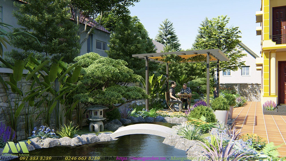 Phương án thiết kế sân vườn nhà anh Hùng – Mongarden