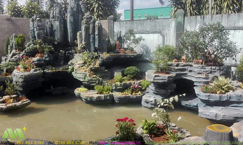 Thiết kế, thi công hòn non bộ trong sân vườn – Mongarden