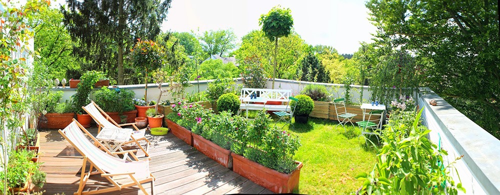 Mẫu vườn trên mái nhỏ xinh cho nhà phố - Mongarden