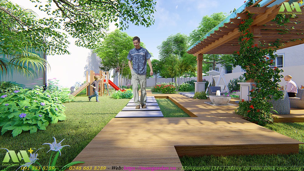 Phương án thiết kế sân vườn nhà anh Dũng - Mongarden