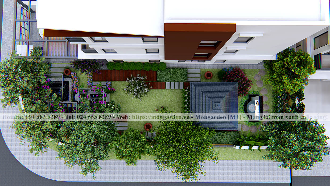 Mẫu thiết kế sân vườn chú Lĩnh - Khu đô thị Gamuda Garden