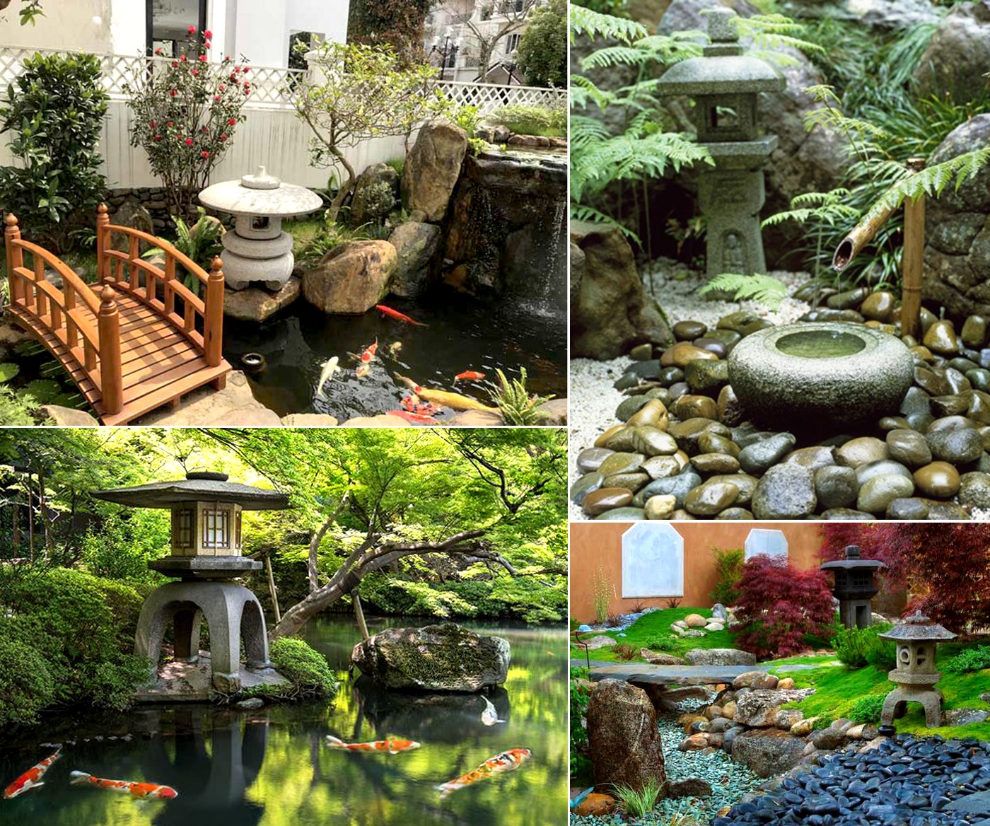 Đèn đá sử dụng trong phong cách sân vườn Nhật Bản