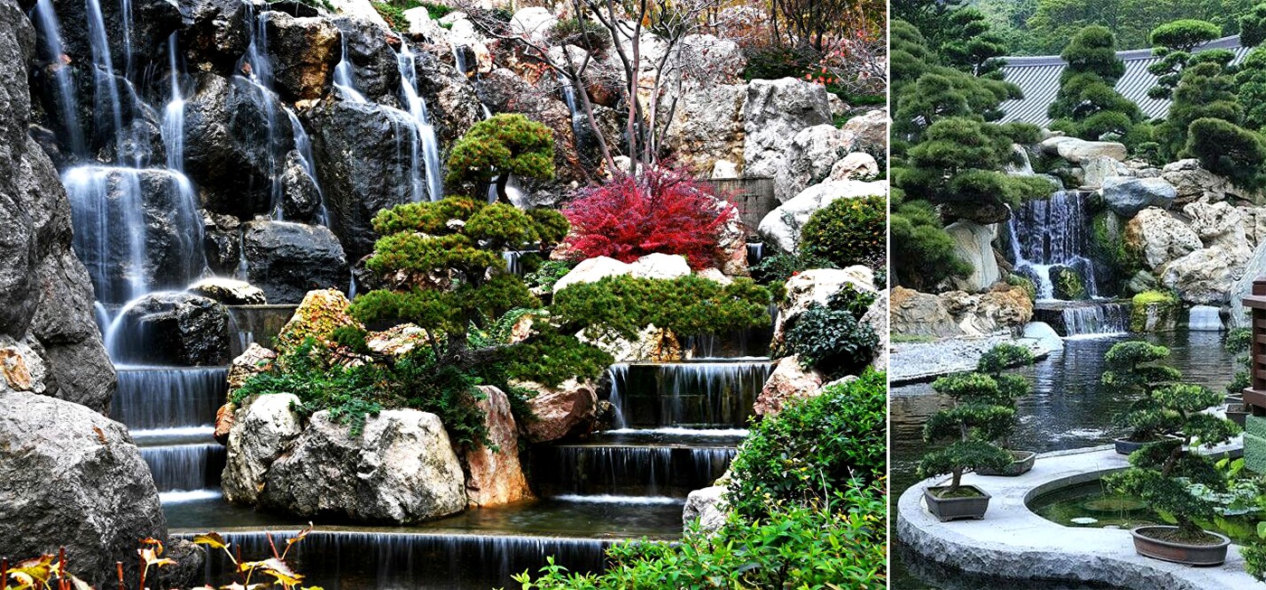 Thác, suối sử dụng trong phong cách sân vườn Nhật Bản