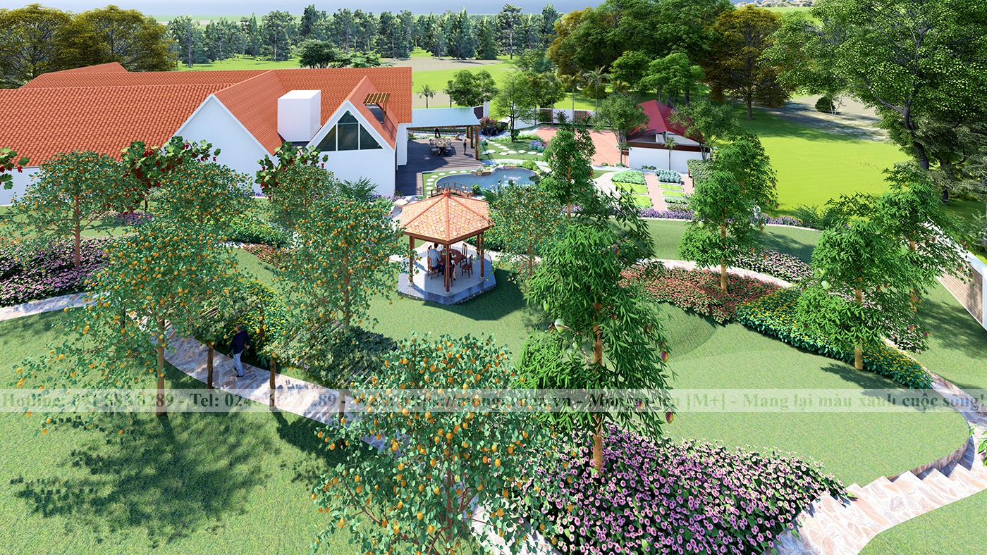 Phương án thiết kế concept sân vườn chị Giang - Chí Linh, Hải Dương