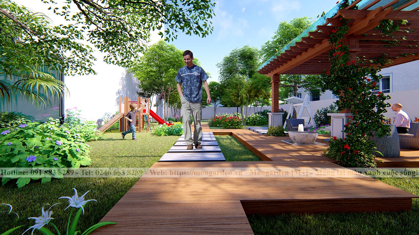 Thiết kế sân vườn anh Dũng - TP Vĩnh Yên, Vĩnh Phúc