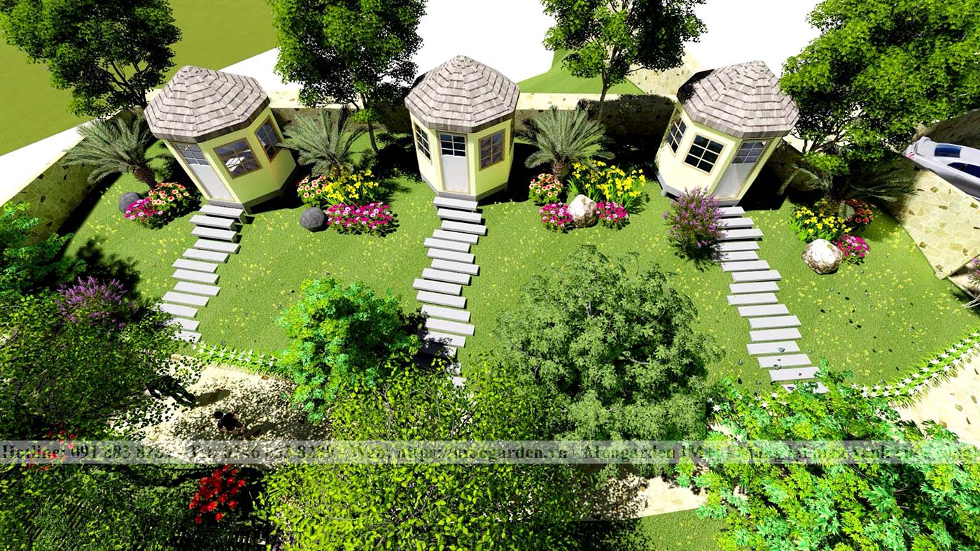 Mẫu thiết kế sân vườn đẹp Mon Garden thiết kế