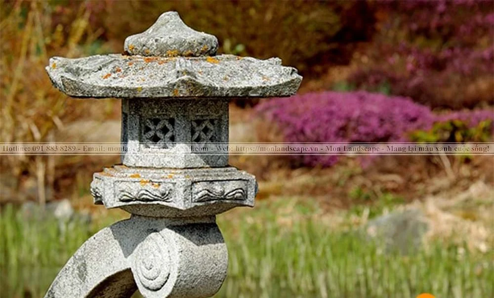 Sử dụng đèn đá Nhật Bản trong cảnh quan sân vườn