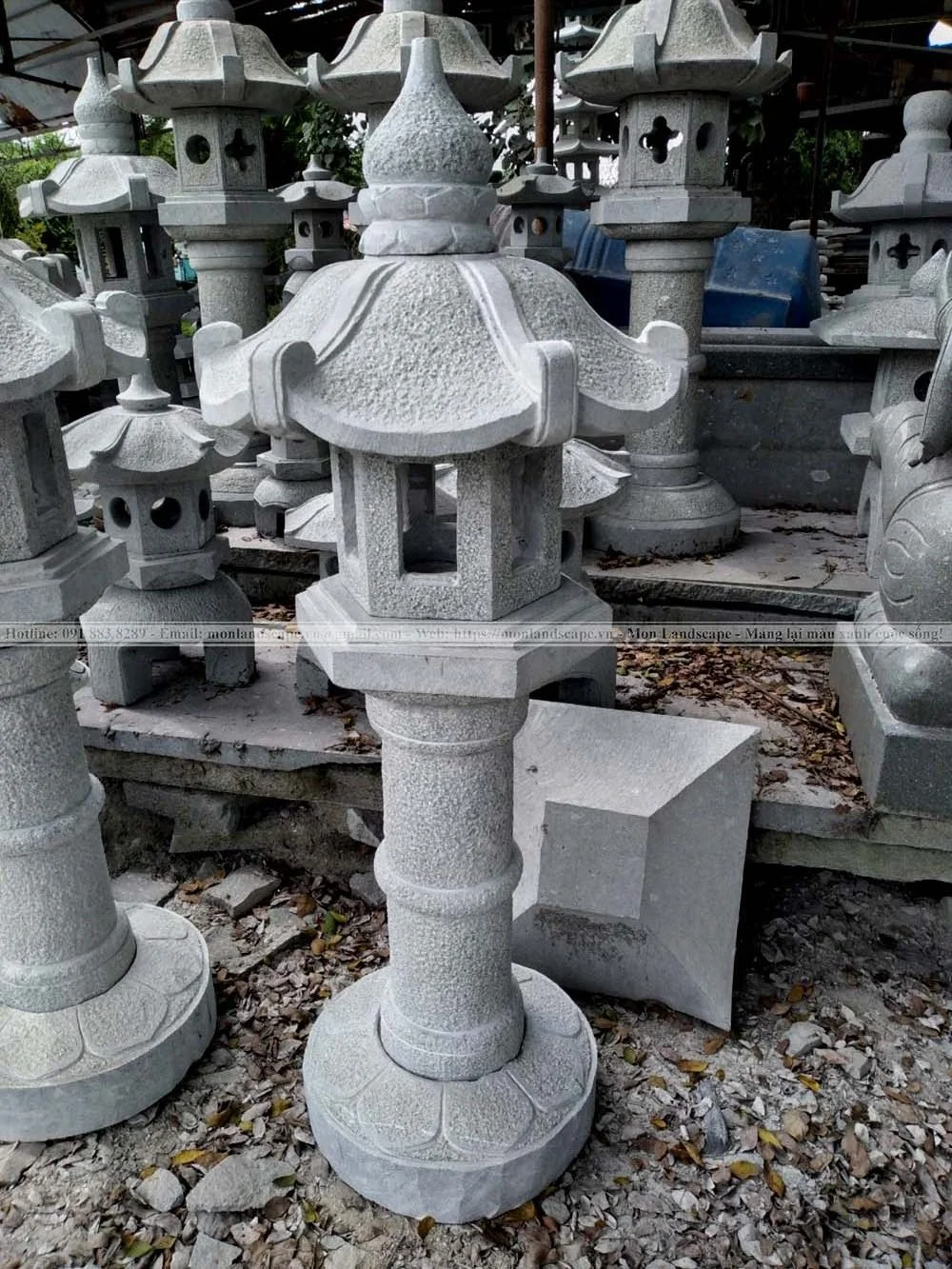 Sử dụng đèn đá Nhật Bản trong cảnh quan sân vườn
