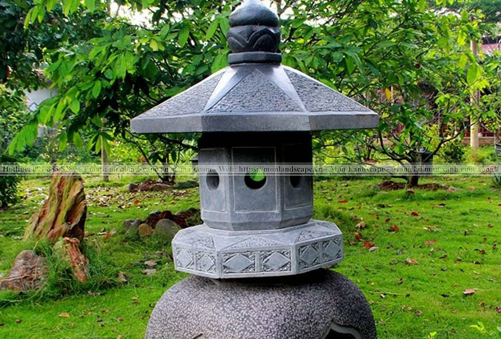 Sử dụng đèn đá Nhật Bản trong cảnh quan sân vườn