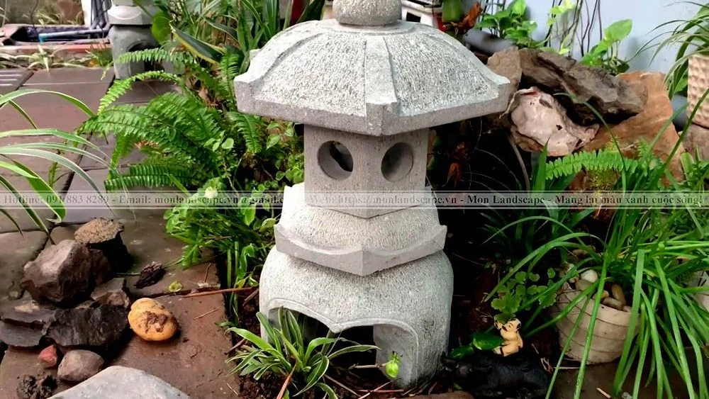 Sử dụng đèn đá Nhật Bản trong cảnh quan sân vườn