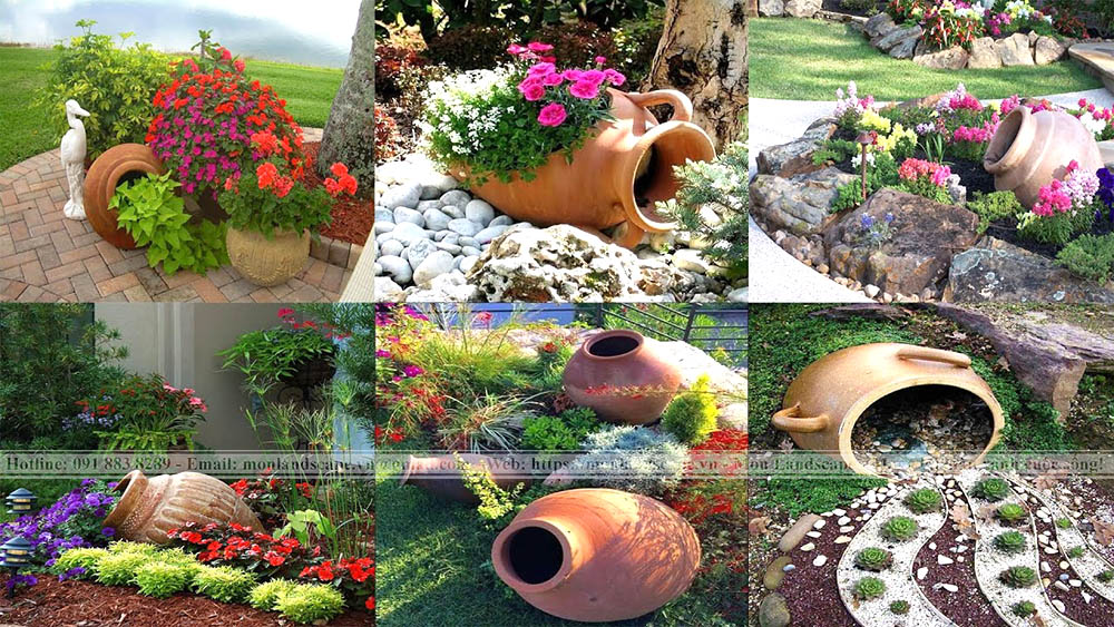 Tiểu cảnh gốm sứ sân vườn