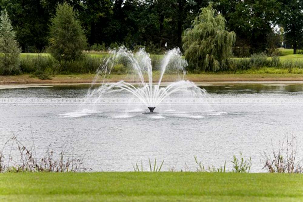 Công trình kết hợp đài phun nước và hồ cá