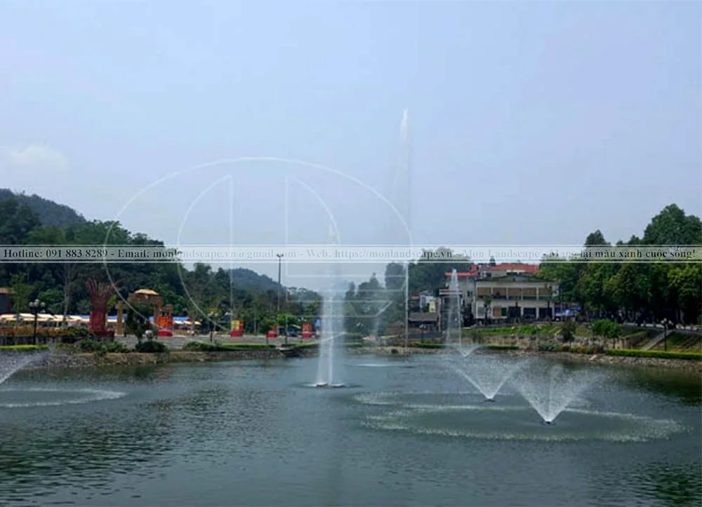 Công trình kết hợp đài phun nước và hồ cá