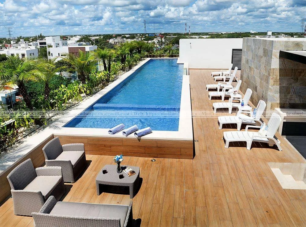 Thiết kế bể bơi trên sân thượng Thiết kế bể bơi trên sân thượng