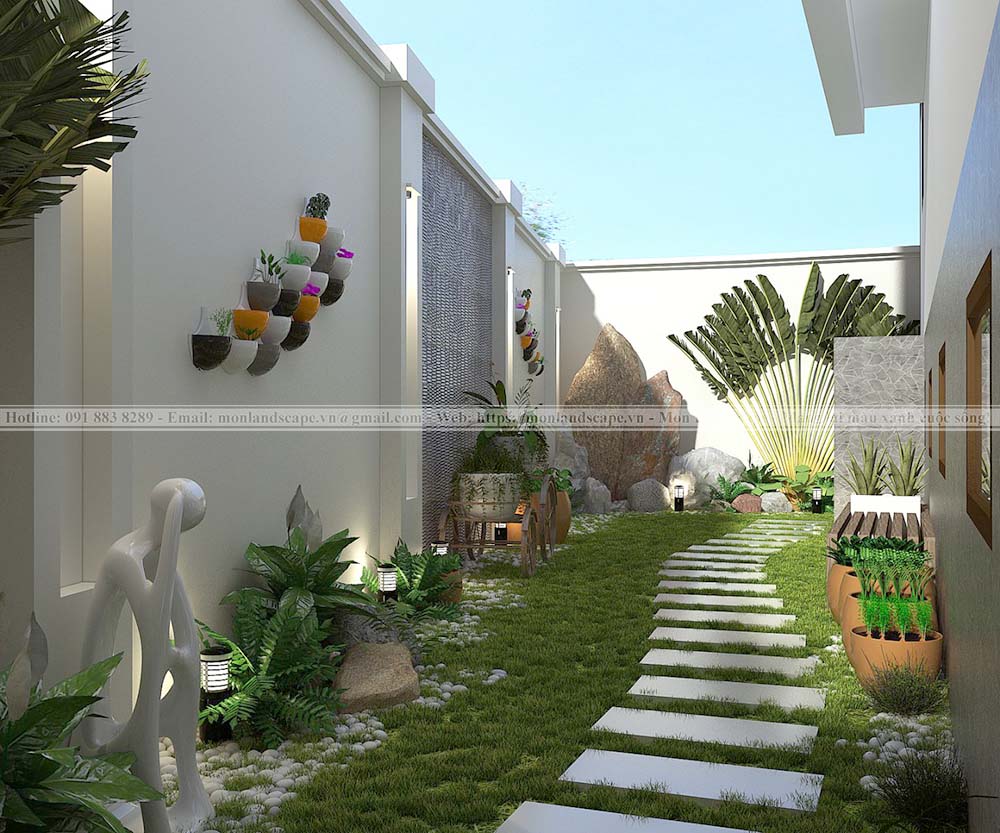 Thiết kế tiểu cảnh vườn bên hông nhà