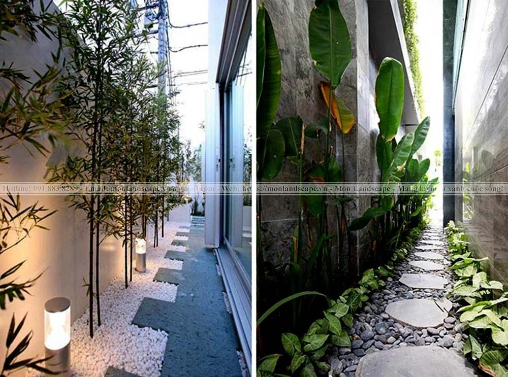 Thiết kế tiểu cảnh vườn bên hông nhà