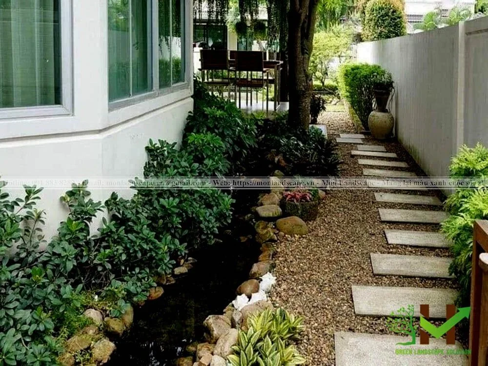 Thiết kế tiểu cảnh vườn bên hông nhà
