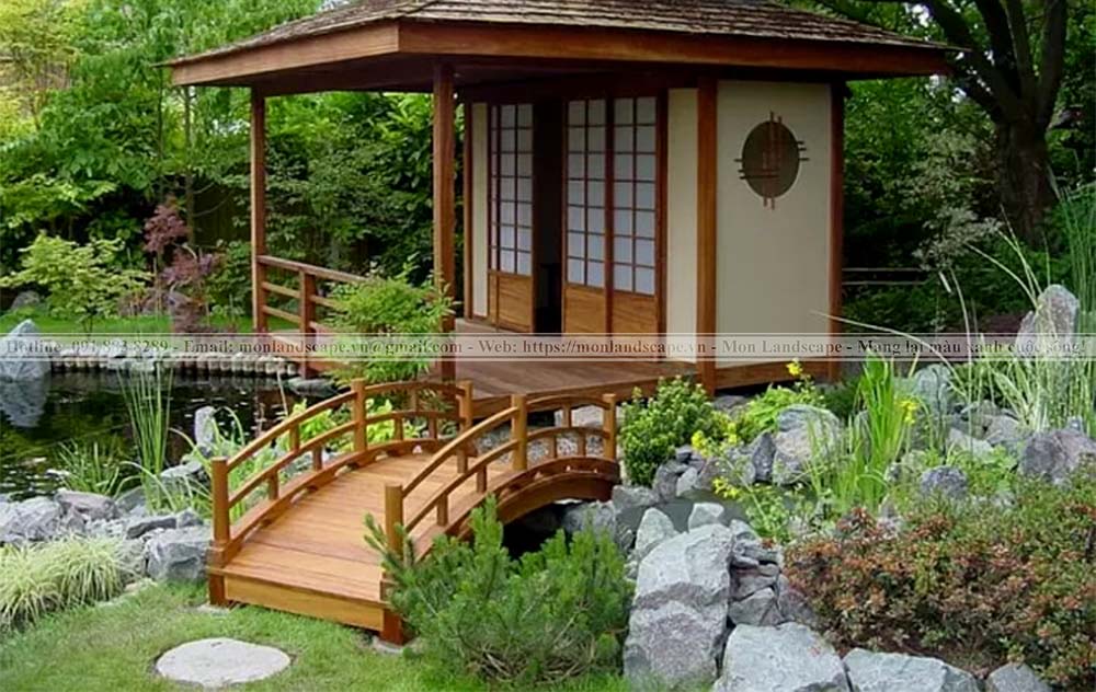 Trang trí cầu gỗ cho sân vườn