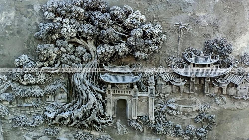 Trang trí sân vườn với tranh phù điêu