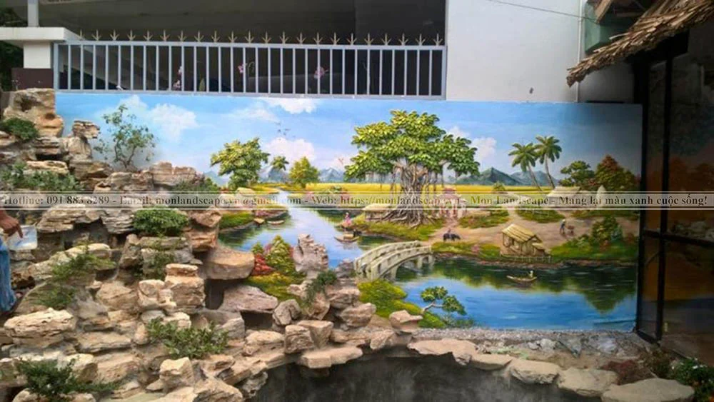 Trang trí sân vườn với tranh phù điêu