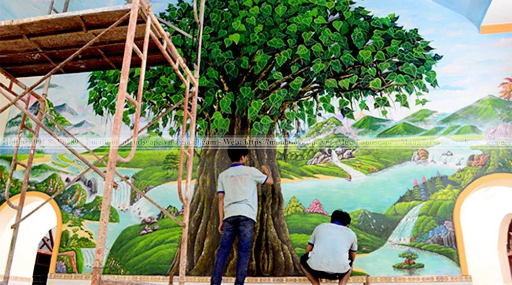 Trang trí sân vườn với tranh phù điêu