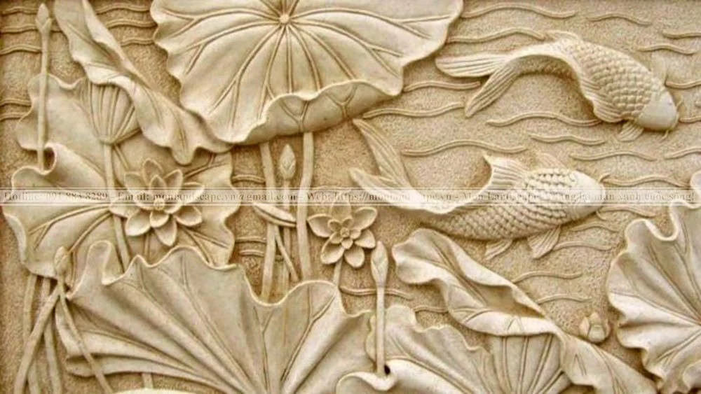 Trang trí sân vườn bằng tranh phù điêu Trang trí sân vườn với tranh phù điêu