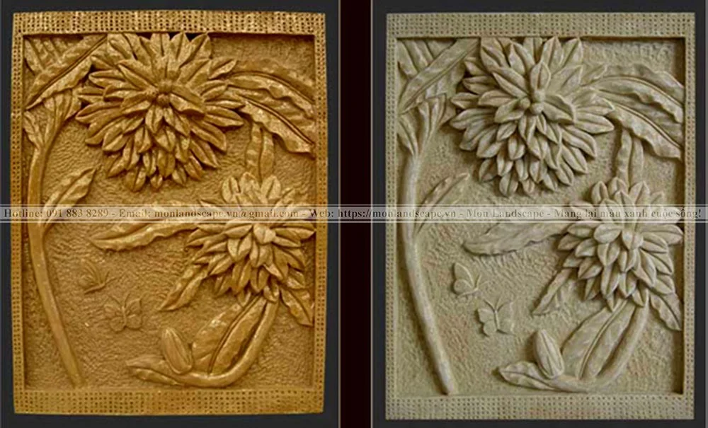 Trang trí sân vườn bằng tranh phù điêu Trang trí sân vườn với tranh phù điêu