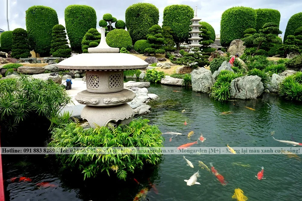 Quy trình thi công sân vườn phong cách vườn Nhật Bản