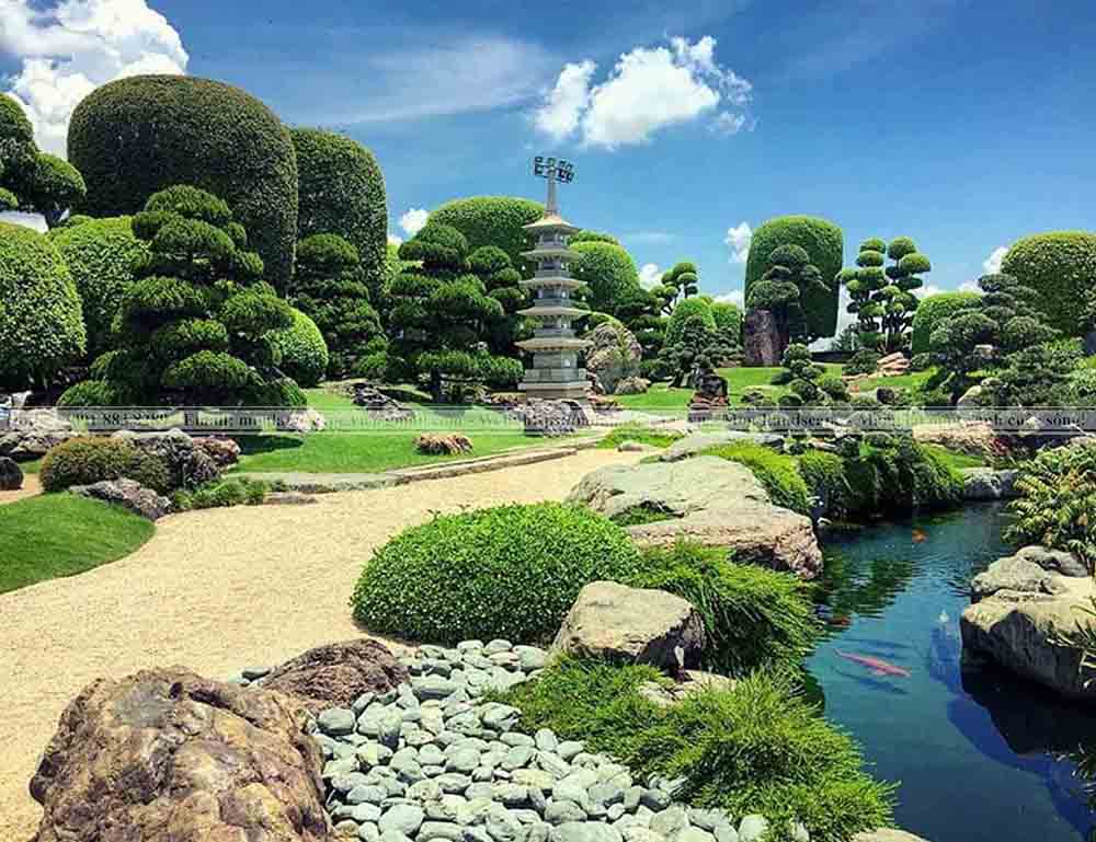 Quy trình thi công sân vườn phong cách vườn Nhật Bản