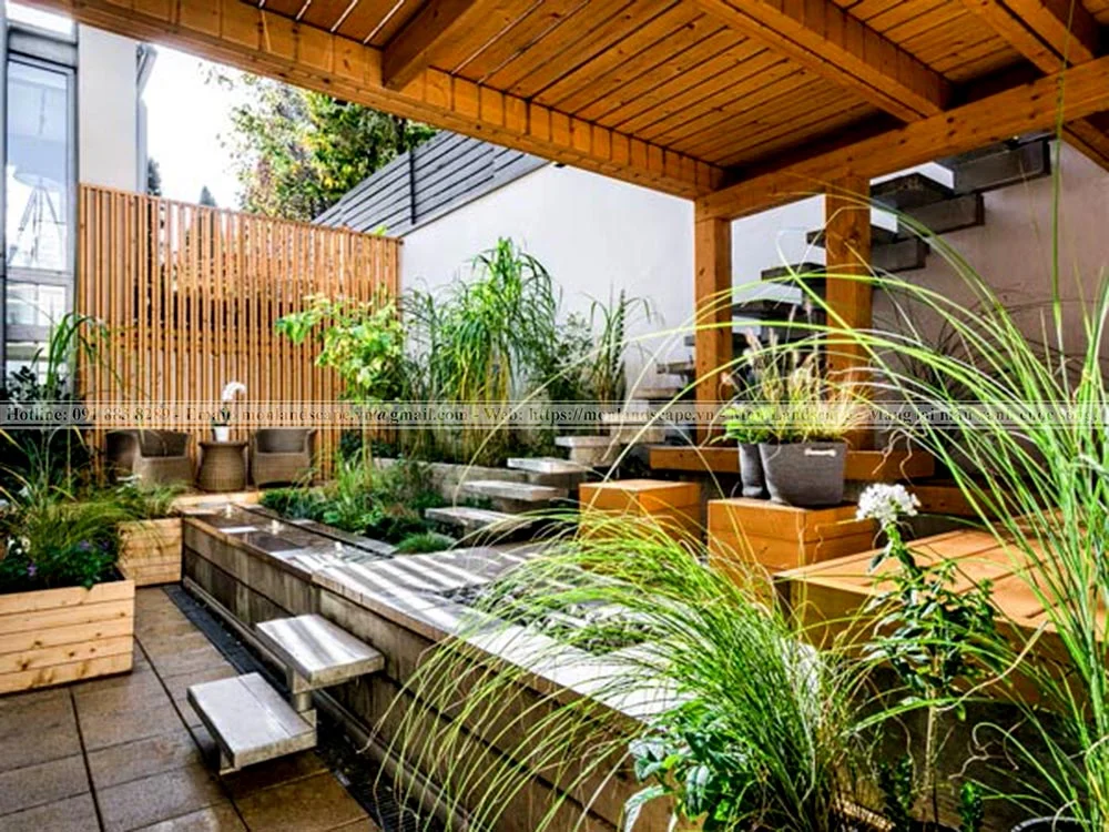 Thiết kế tiểu cảnh sân vườn sau nhà
