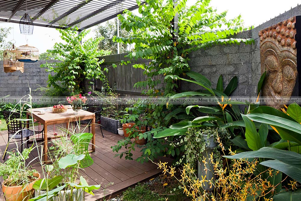 Thiết kế tiểu cảnh sân vườn sau nhà