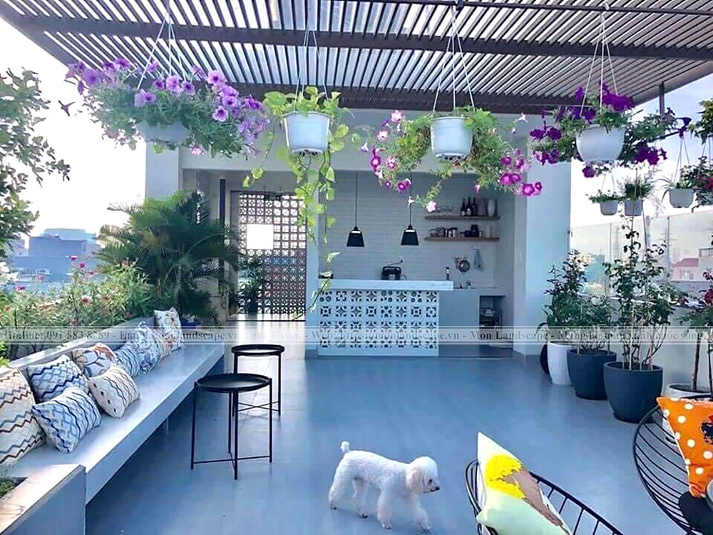 Vườn trên sân thượng phong cách Châu Âu độc đáo