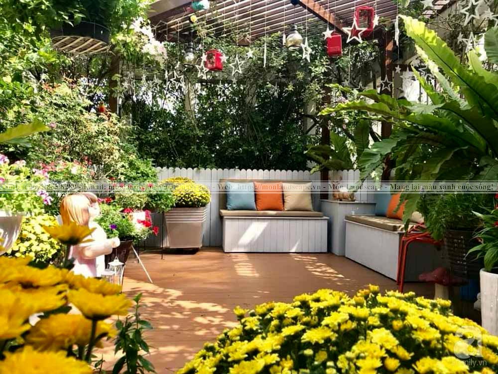Vườn trên sân thượng phong cách Châu Âu độc đáo
