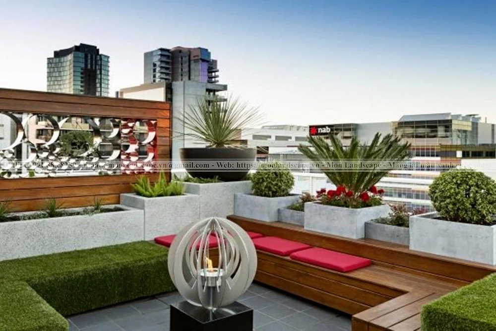 Vườn trên sân thượng phong cách Châu Âu độc đáo