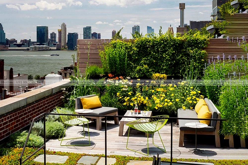Vườn trên sân thượng phong cách Châu Âu độc đáo