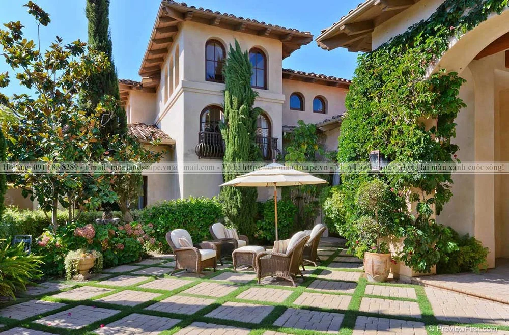 Thiết kế sân vườn phong cách Patio Thiết kế sân vườn phong cách Patio