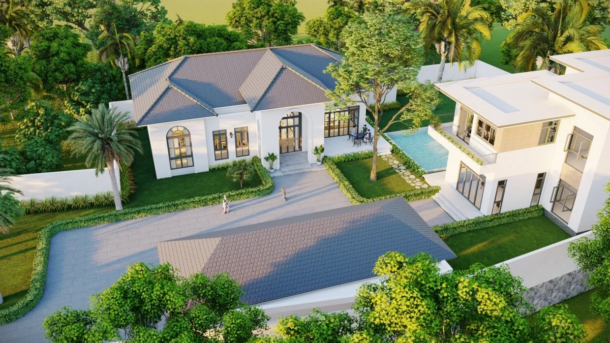 Sân vườn biệt thự thiết kế hiện đại