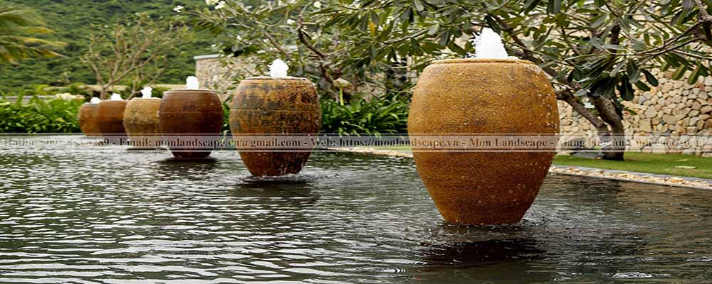 Đài phun nước nghệ thuật bằng gốm sứ