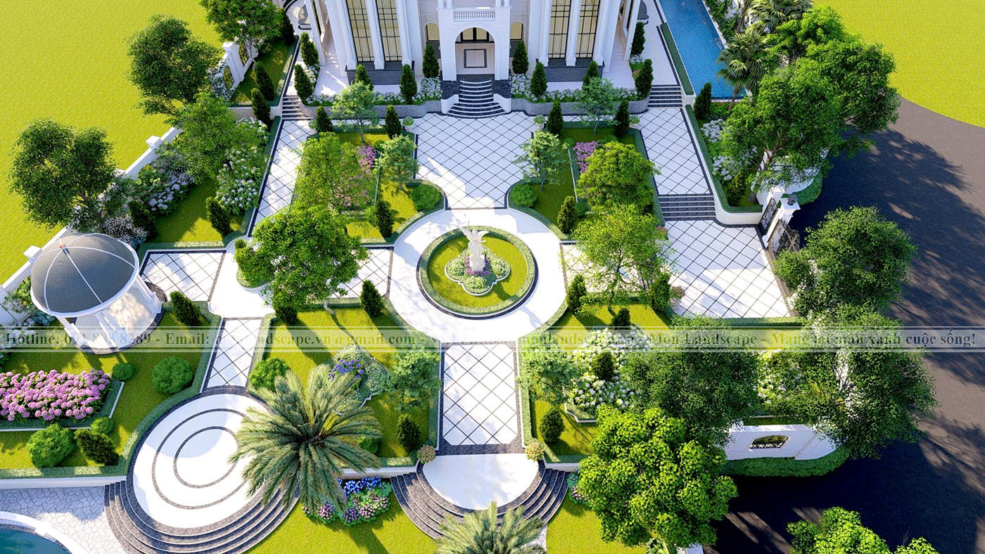 Thiết kế sân vườn cổ điển - TP Hà Tĩnh