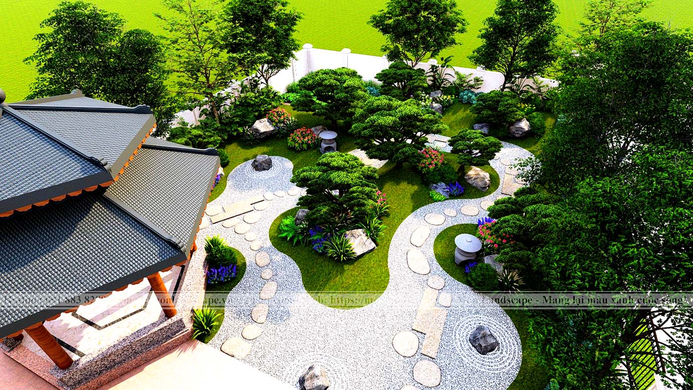 Thiết kế sân vườn phong cách vườn Nhật - TP Ninh Bình, Ninh Bình