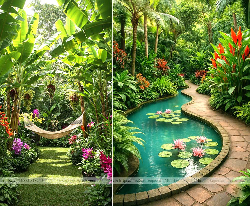 Cây tầm cao trong sân vườn nhiệt đới Cây tầm cao trong sân vườn nhiệt đới