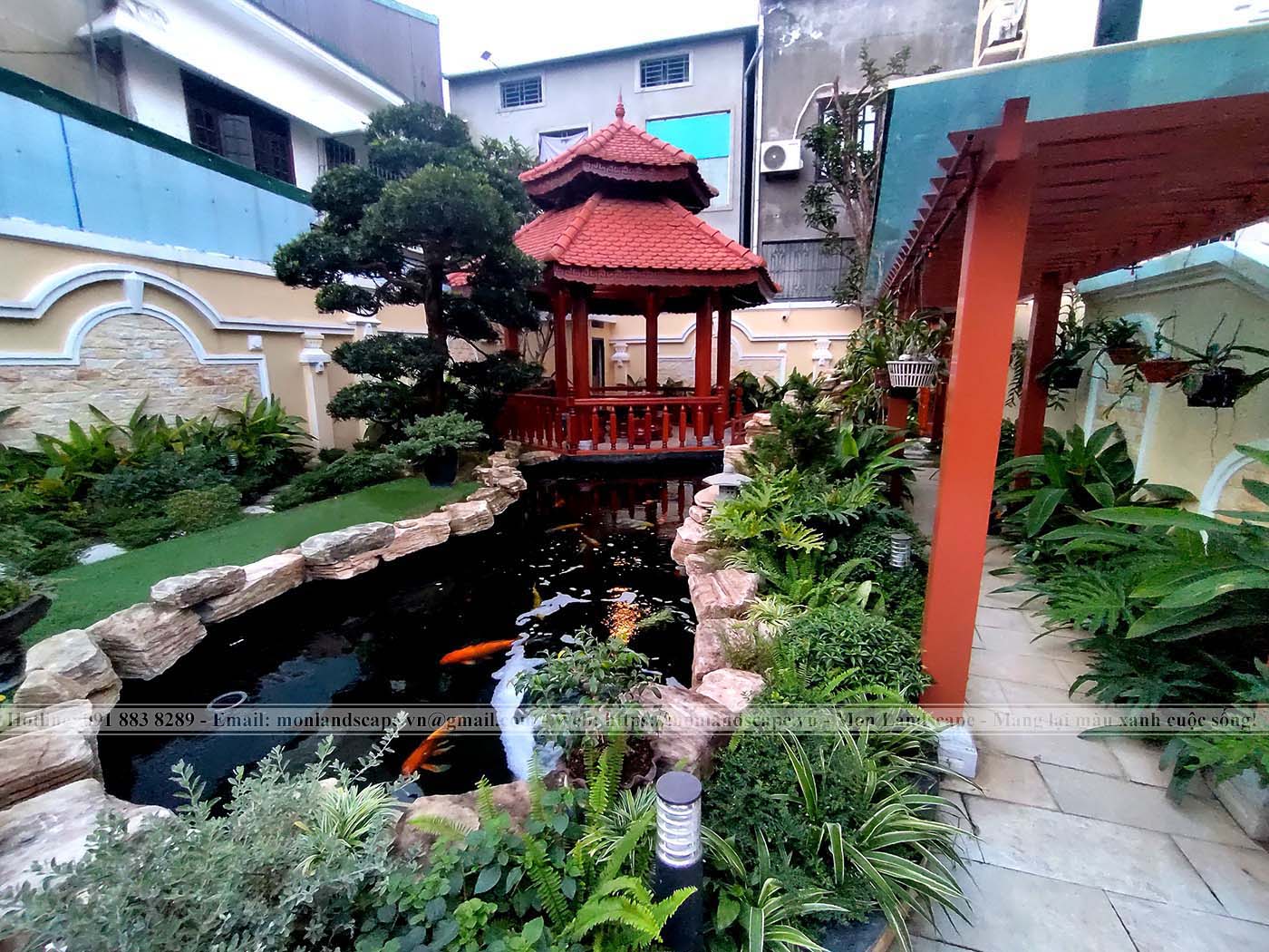 Thi công hoàn thiện sân vườn