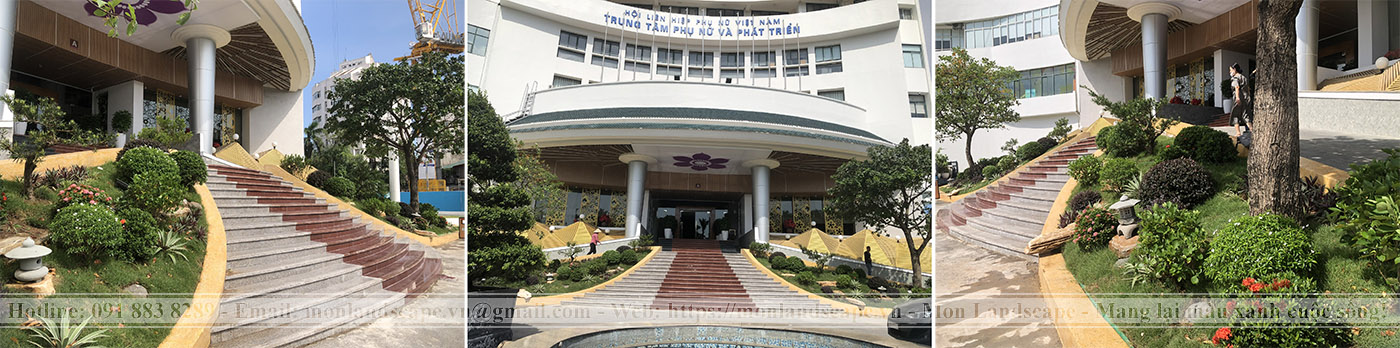 Hình ảnh hoàn thiện thi công sân vườn tòa nhà phụ nữ Việt Nam