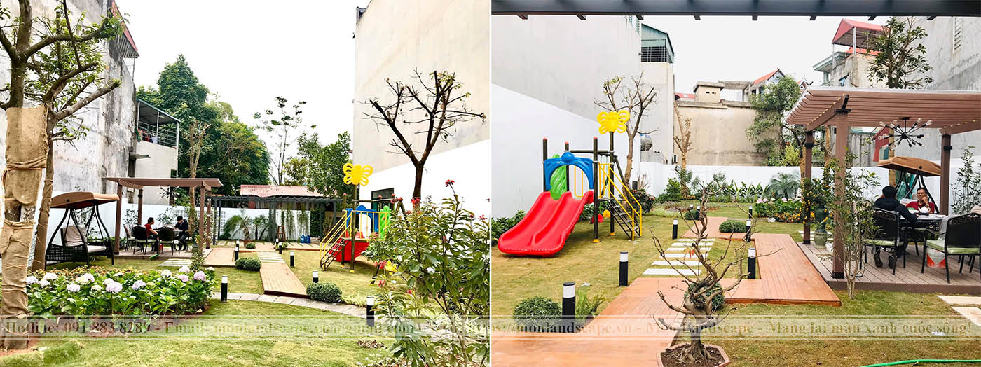 Sân vườn thi công theo phong cách hiện đại
