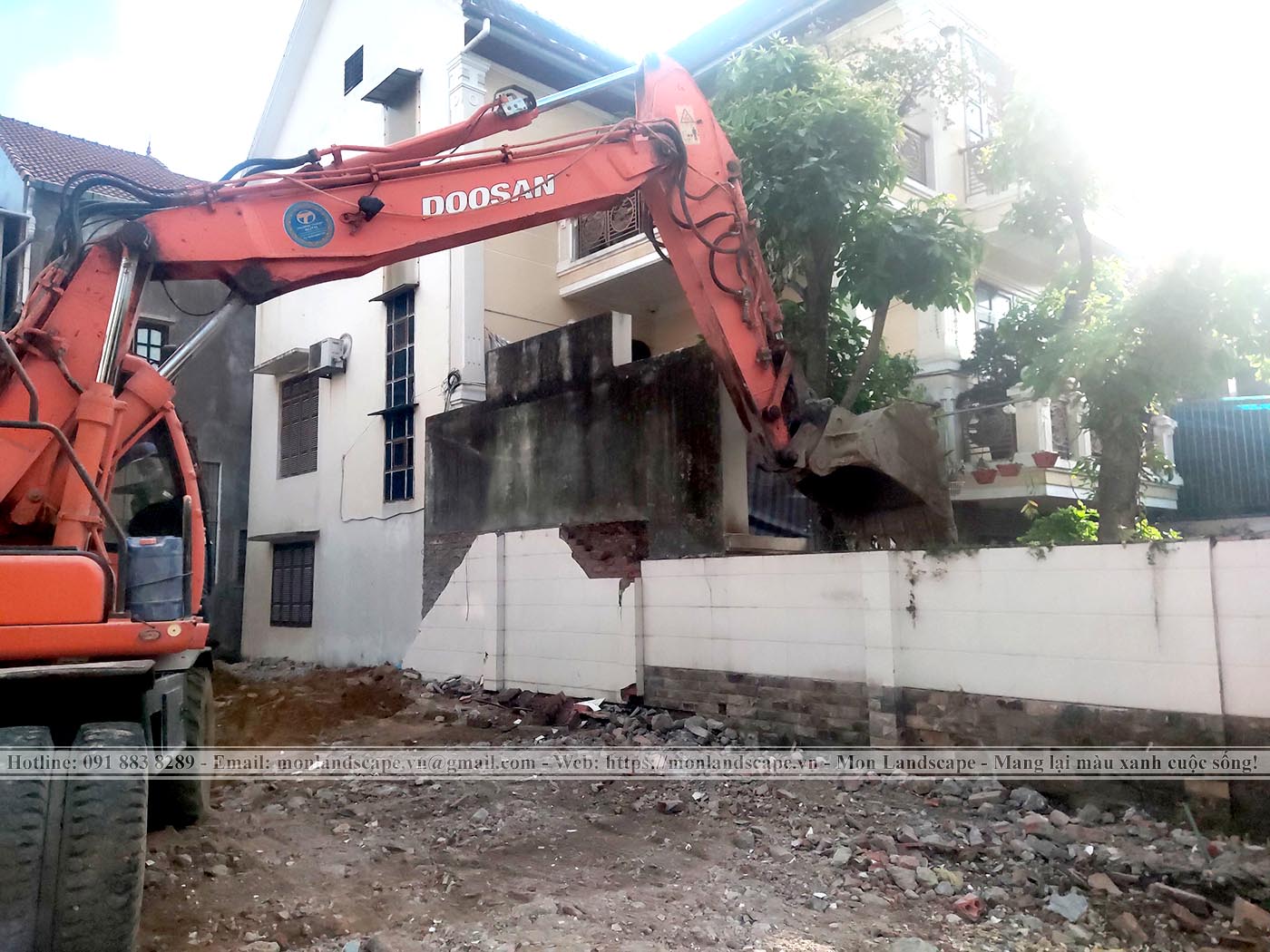 Giai đoạn chuẩn bị mặt bằng trong thi công sân vườn